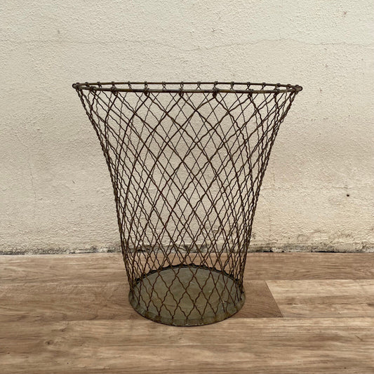 VINTAGE WIRE METAL WASTE PAPER BASKET 1903253 NEMCO