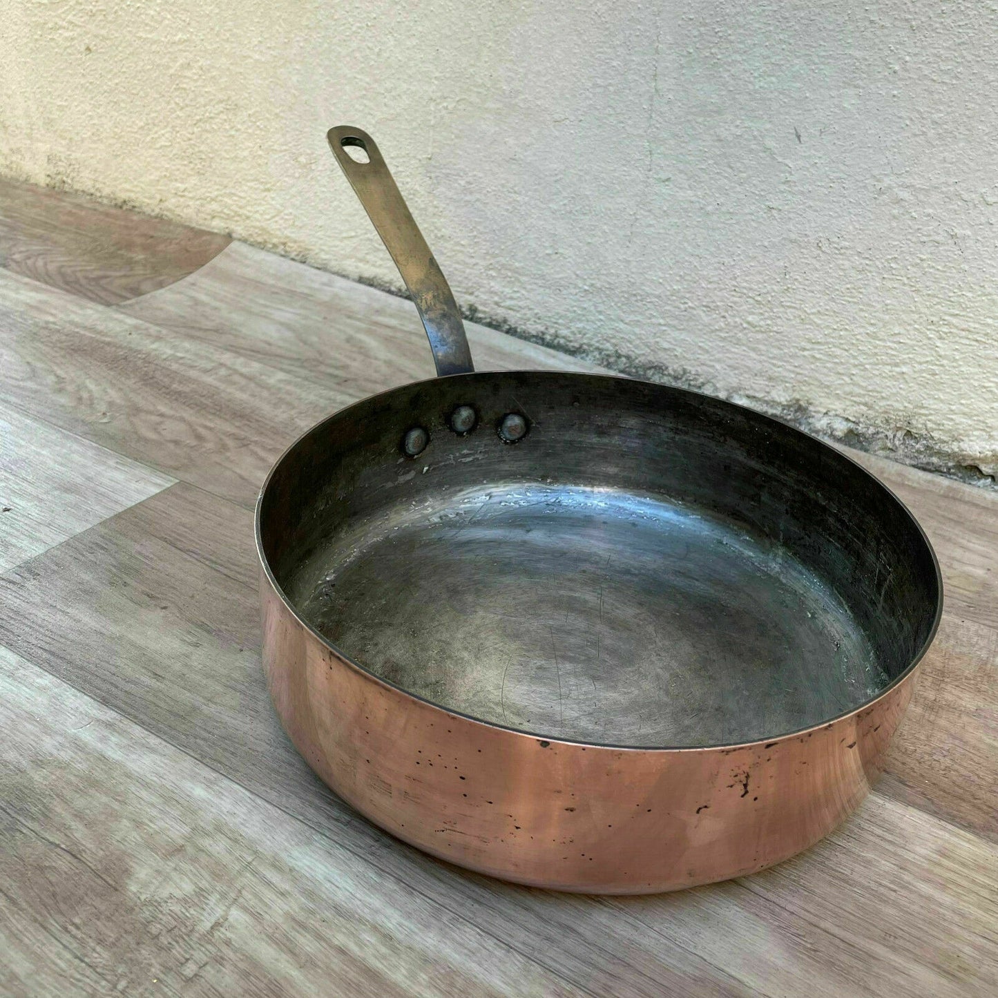 Gaillard Paris France saute Pan 9 1/2" Vtg Copper Cookware 0310217 - Fleamarketfrance