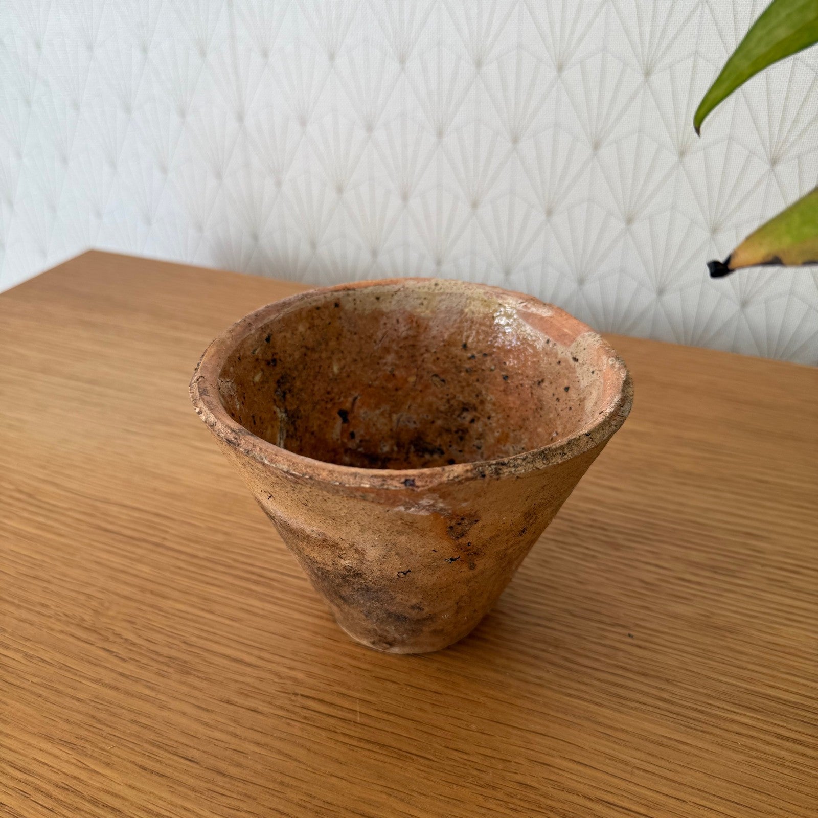 Antique French Resin Pot Tree Collecting Vessel Folk Art Pottery 0211255 Unbranded