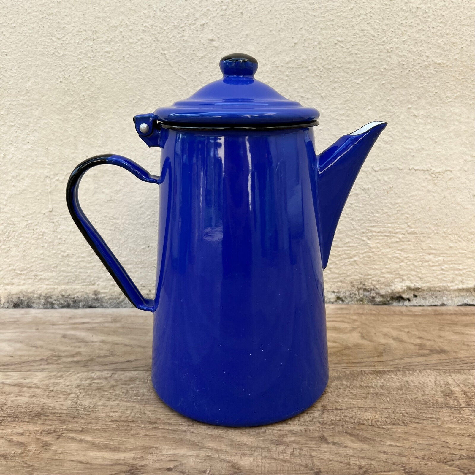 Vintage French Enamelware enameled blue Enamel Coffee Pot 26052210 - Fleamarketfrance