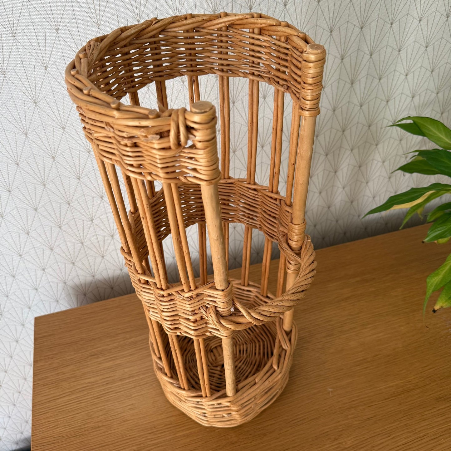 French bread basket wicker rattan storage organizer display bakery 03072517