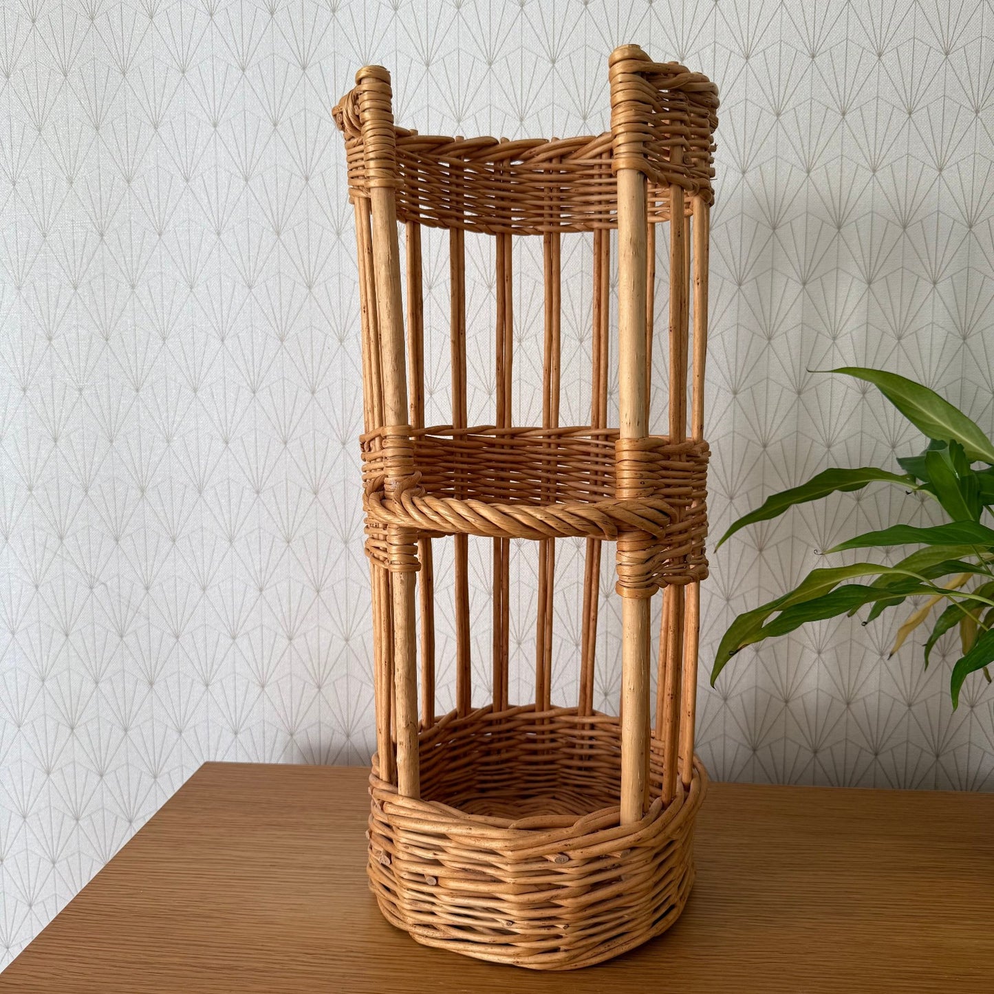 French bread basket wicker rattan storage organizer display bakery 03072517