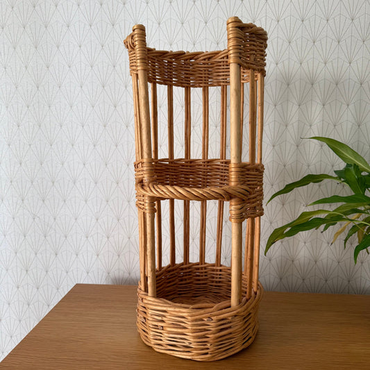 French bread basket wicker rattan storage organizer display bakery 03072517