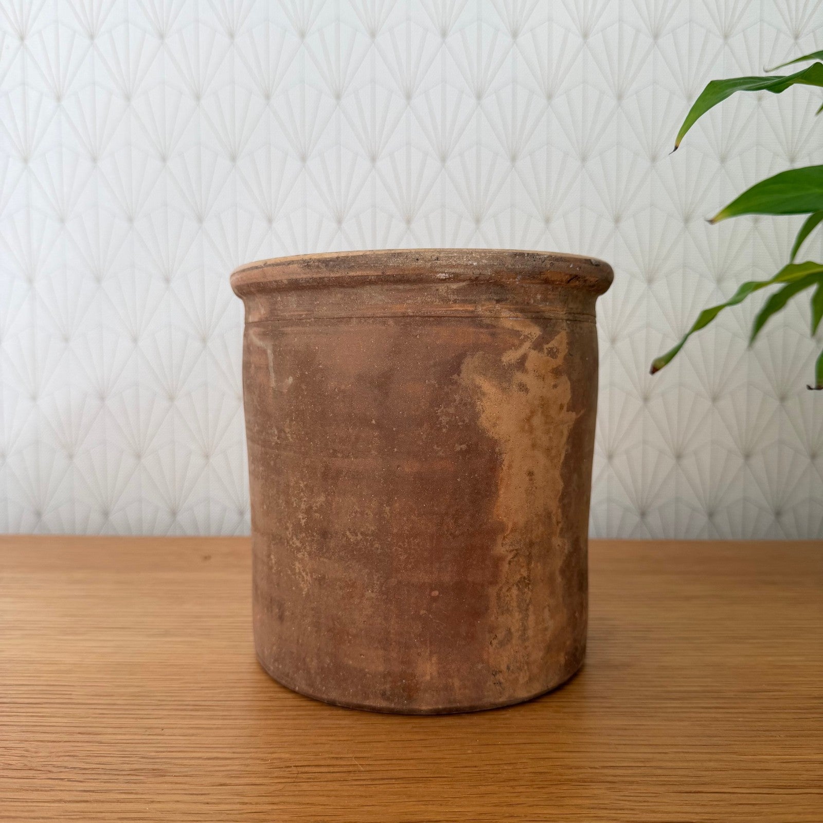 Antique French Confit Pot Terra Cotta Ceramic Kitchen Pottery 6 3/4" 2510258 Unmarked