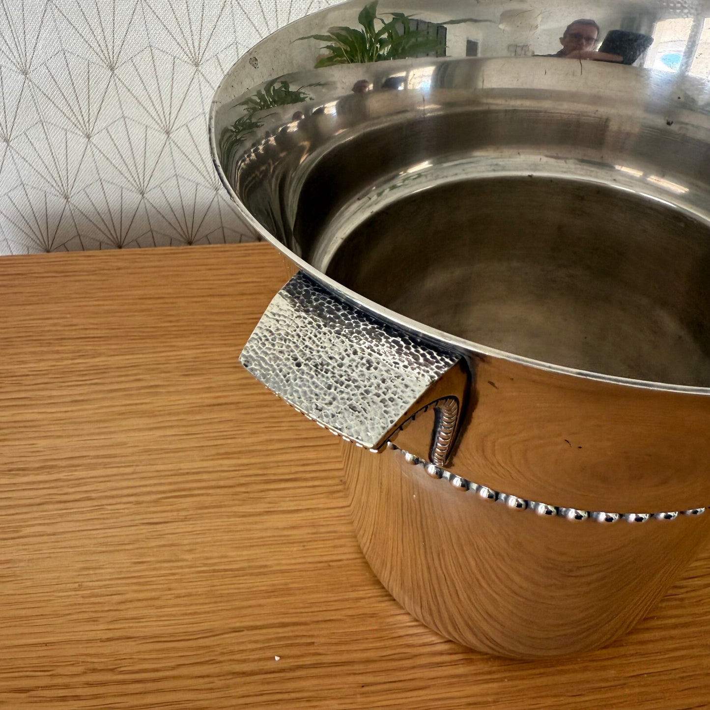 French Silverplate Champagne Cooler Ice Bucket Beaded Vintage 2704256 Fleamarketfrance