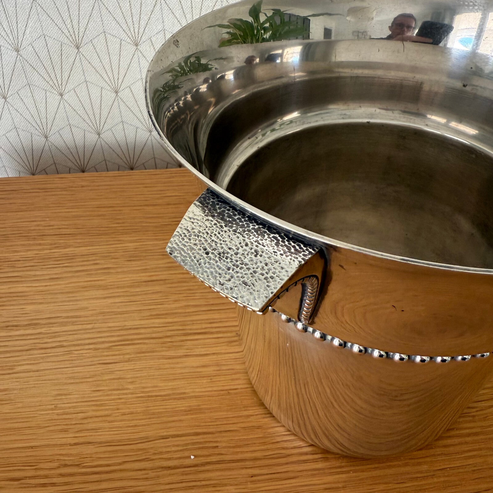 French Silverplate Champagne Cooler Ice Bucket Beaded Vintage 2704256 Fleamarketfrance