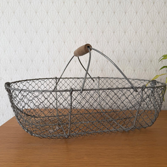 French Vintage Wire Metal Basket Oval Garden Storage 1506268 Fleamarketfrance