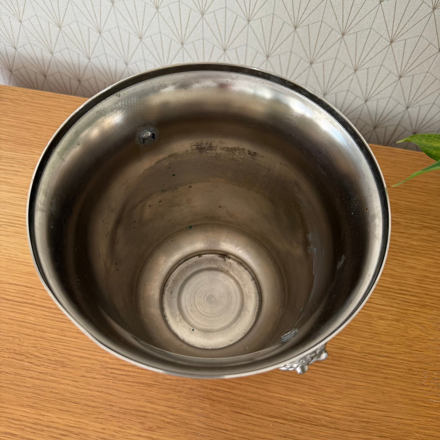 French Silver Plated Ice Bucket Lion Head Handles Champagne Cooler 0904259 Fleamarketfrance