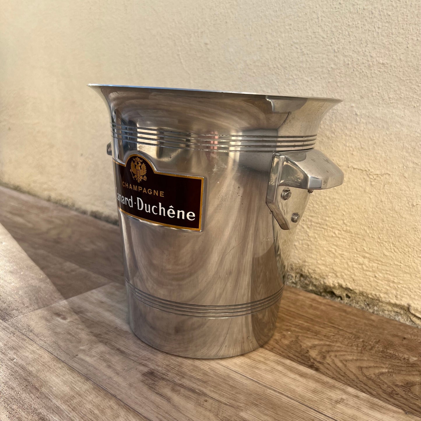 French Champagne Ice Bucket Canard-Duchene Silver Metal Vintage 27102415 Canard-Duchêne