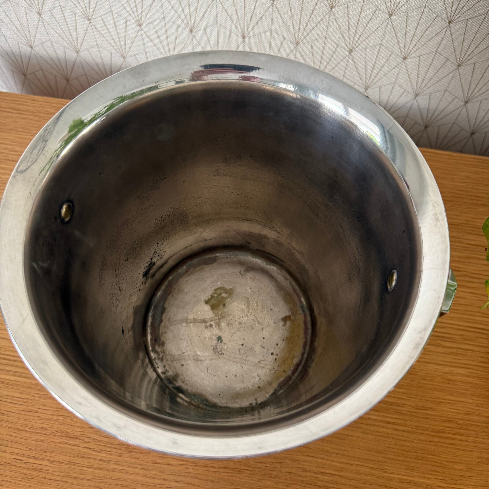 Vintage French Silverplate Champagne Bucket Wine Cooler Ring Handles 2205258 Fleamarketfrance