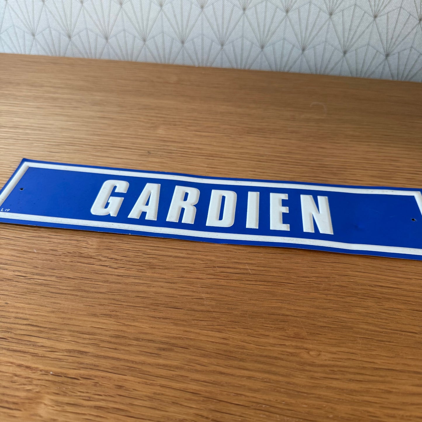 French Street Sign GARDIEN Blue White Metal Vintage Plaque 2212248 Fleamarketfrance