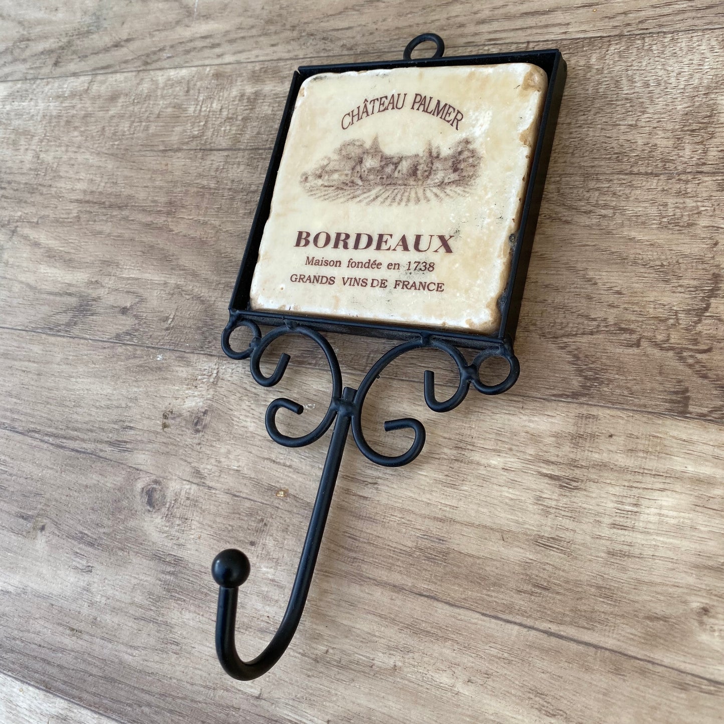 French Vintage Bordeaux Wine Wall Hook Ceramic Tile Kitchen Hanger 05082220 Unbranded