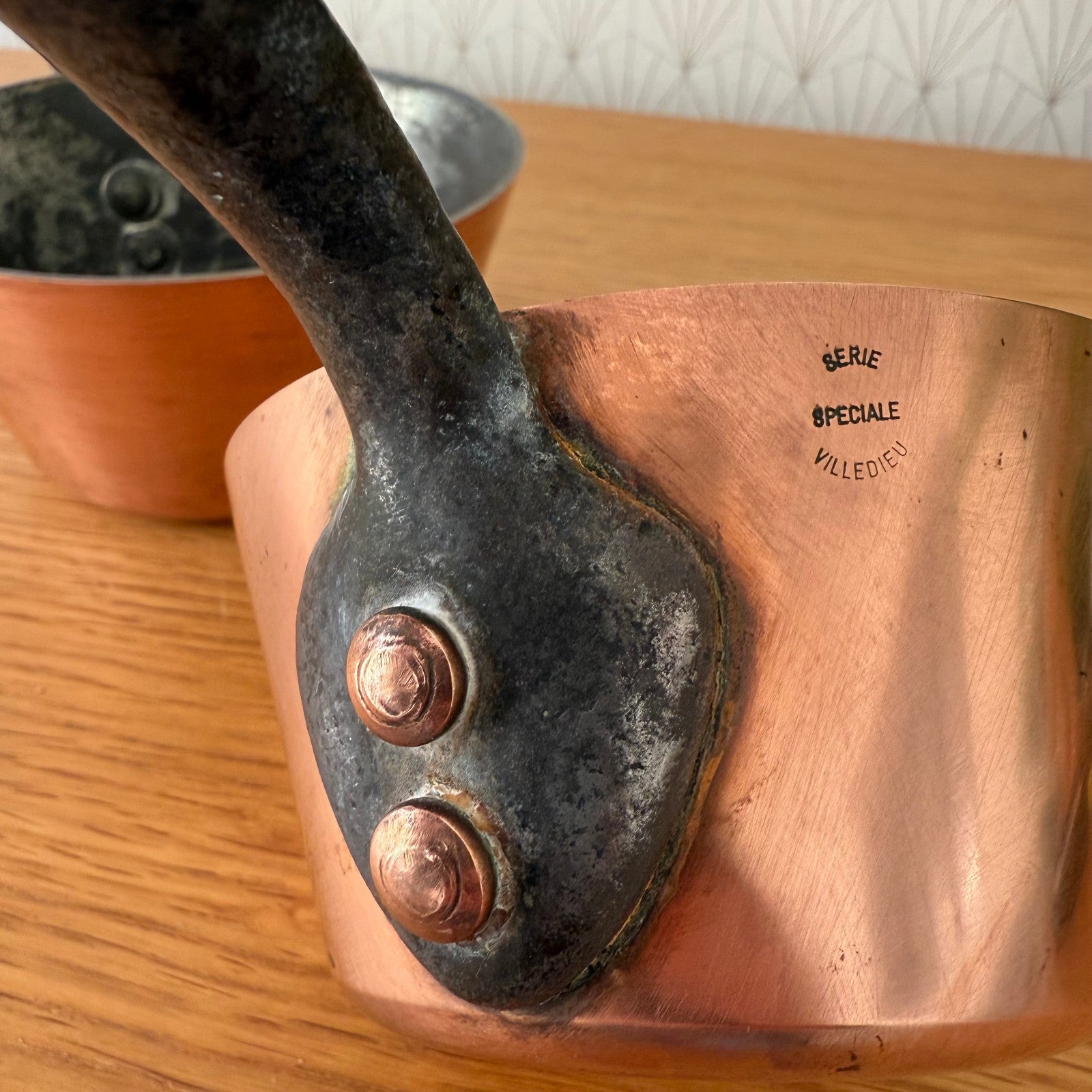 French Copper Pans Windsor Villedieu Vintage Set Tin Lined 23072520 Villedieu