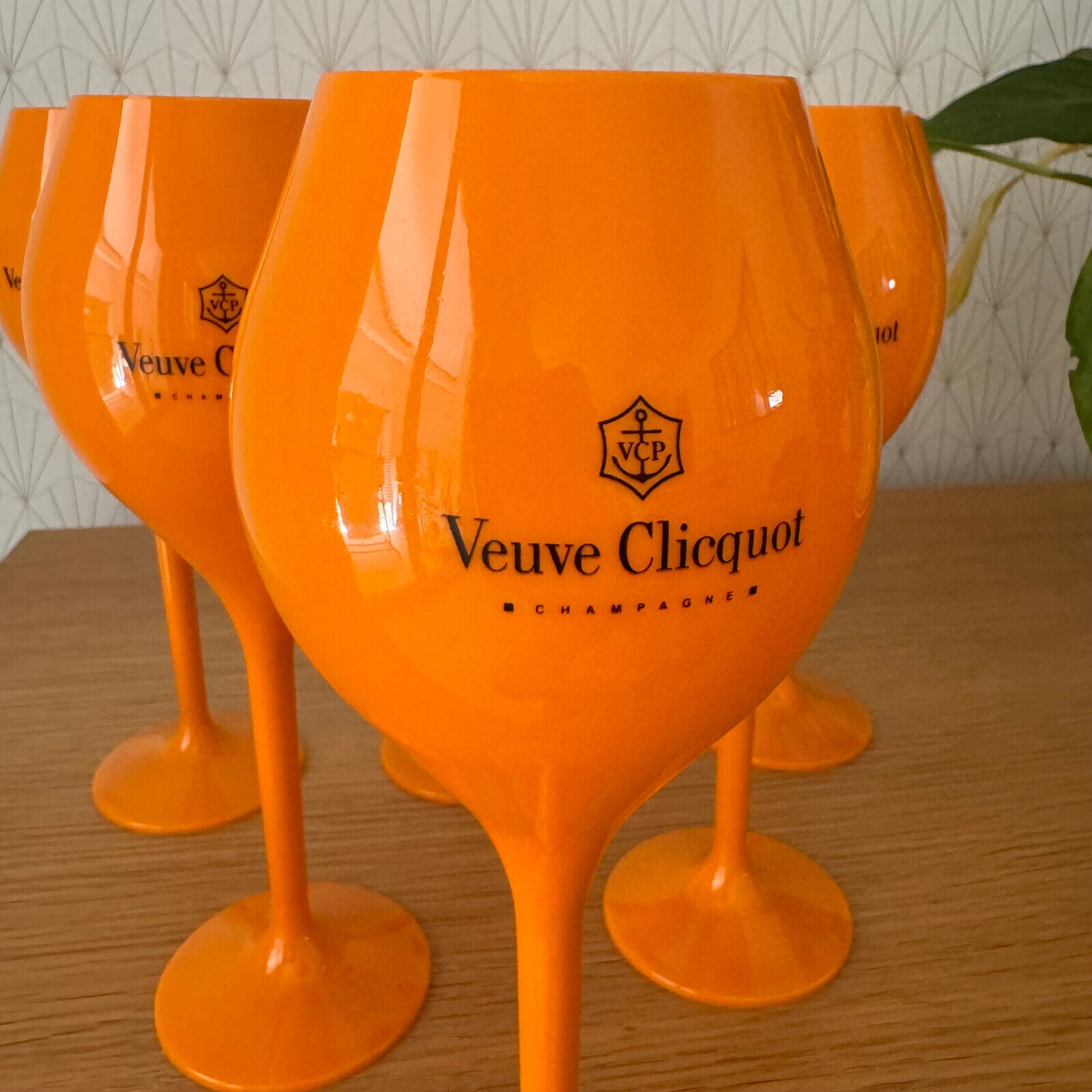 6 x Veuve Cliquot Clicquot Orange Glasses Flutes Cup Ice Champagne big 0512242 - Fleamarketfrance