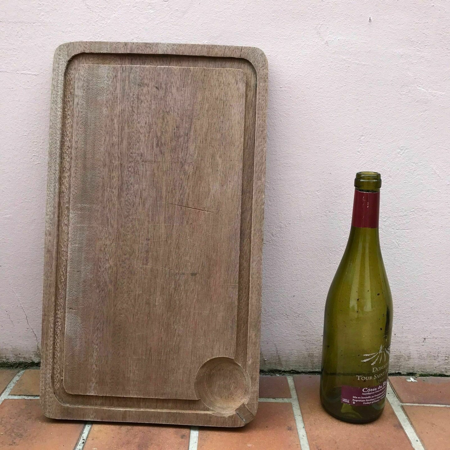 Vintage French Bread Board Wood Cutting Kitchen Chopping Block 1602171 Unbranded
