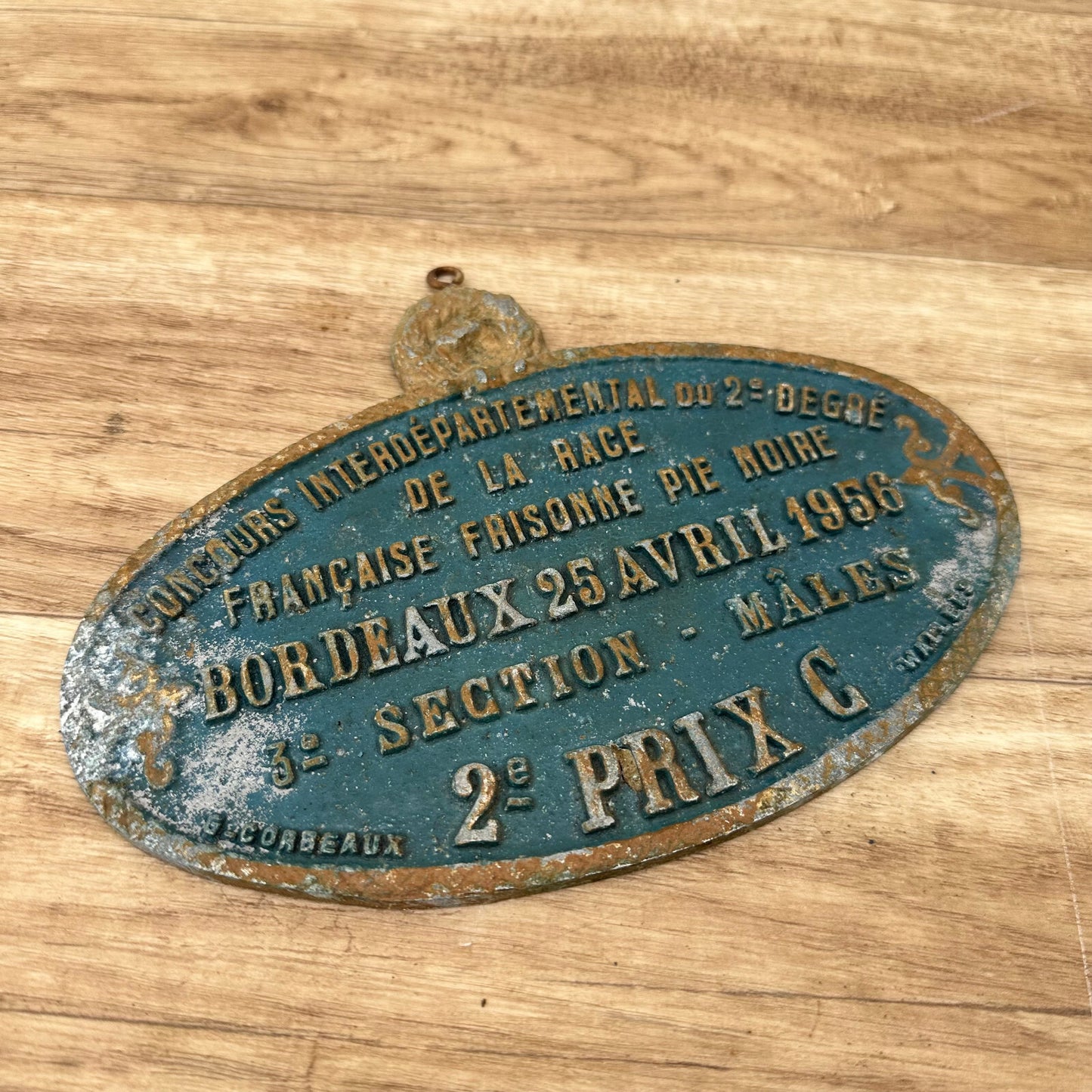 French Vintage Agricultural Award Plaque Bordeaux 1956 Trophy 04052322 Fleamarketfrance