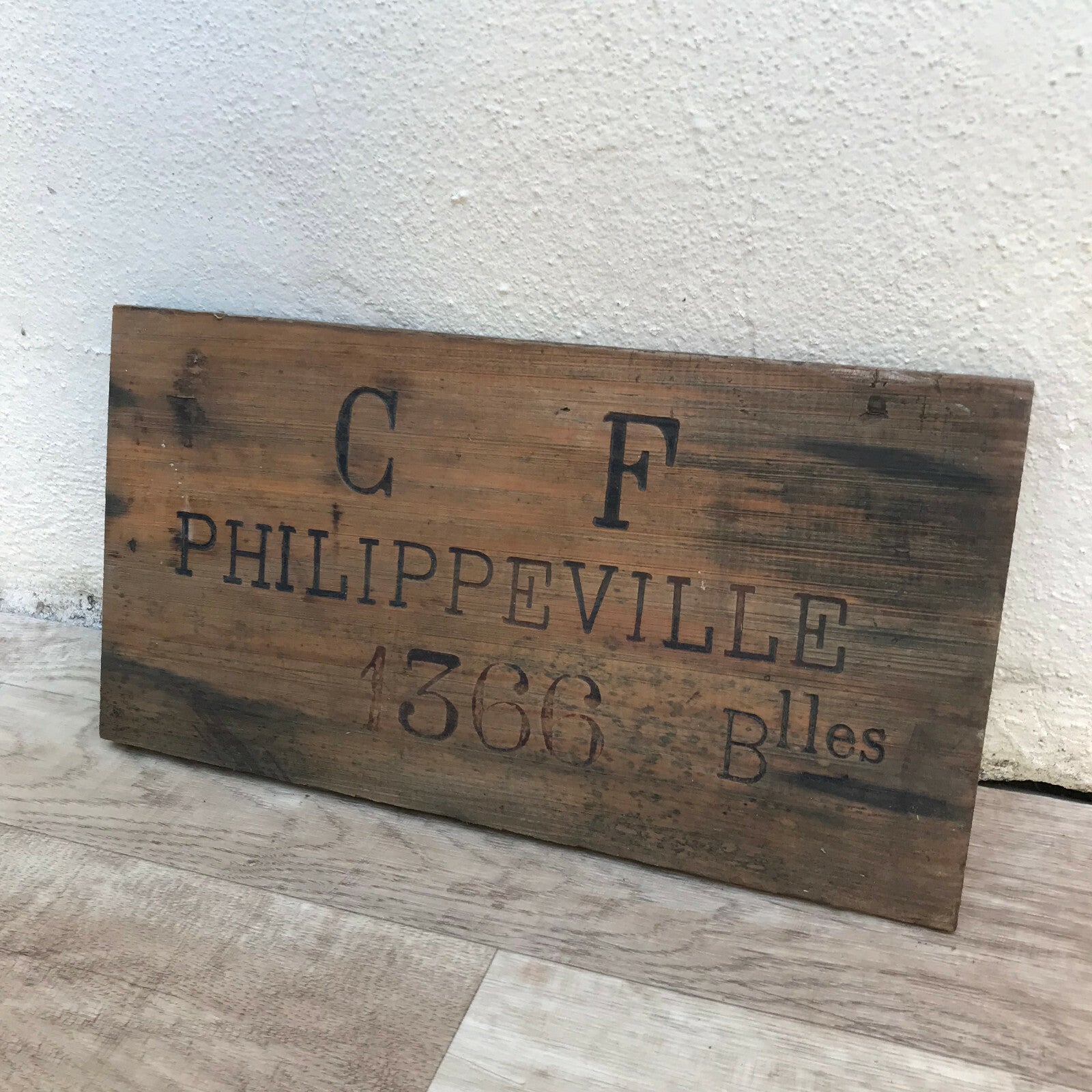 French Wine Crate Panel Philippeville Vintage Wood Sign Wall Decor 0803226 Unbranded
