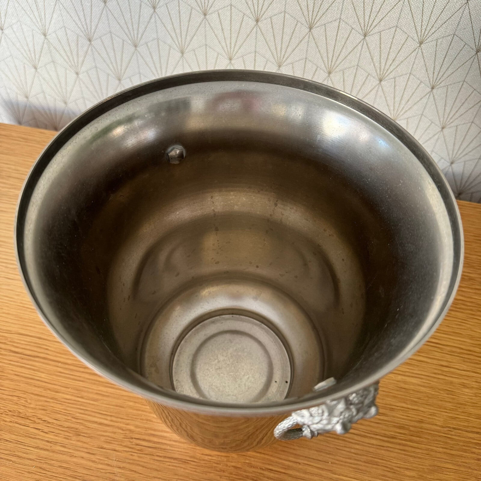 French Silver Plate Ice Bucket Lion Head Handles Champagne Cooler 24042420 Fleamarketfrance