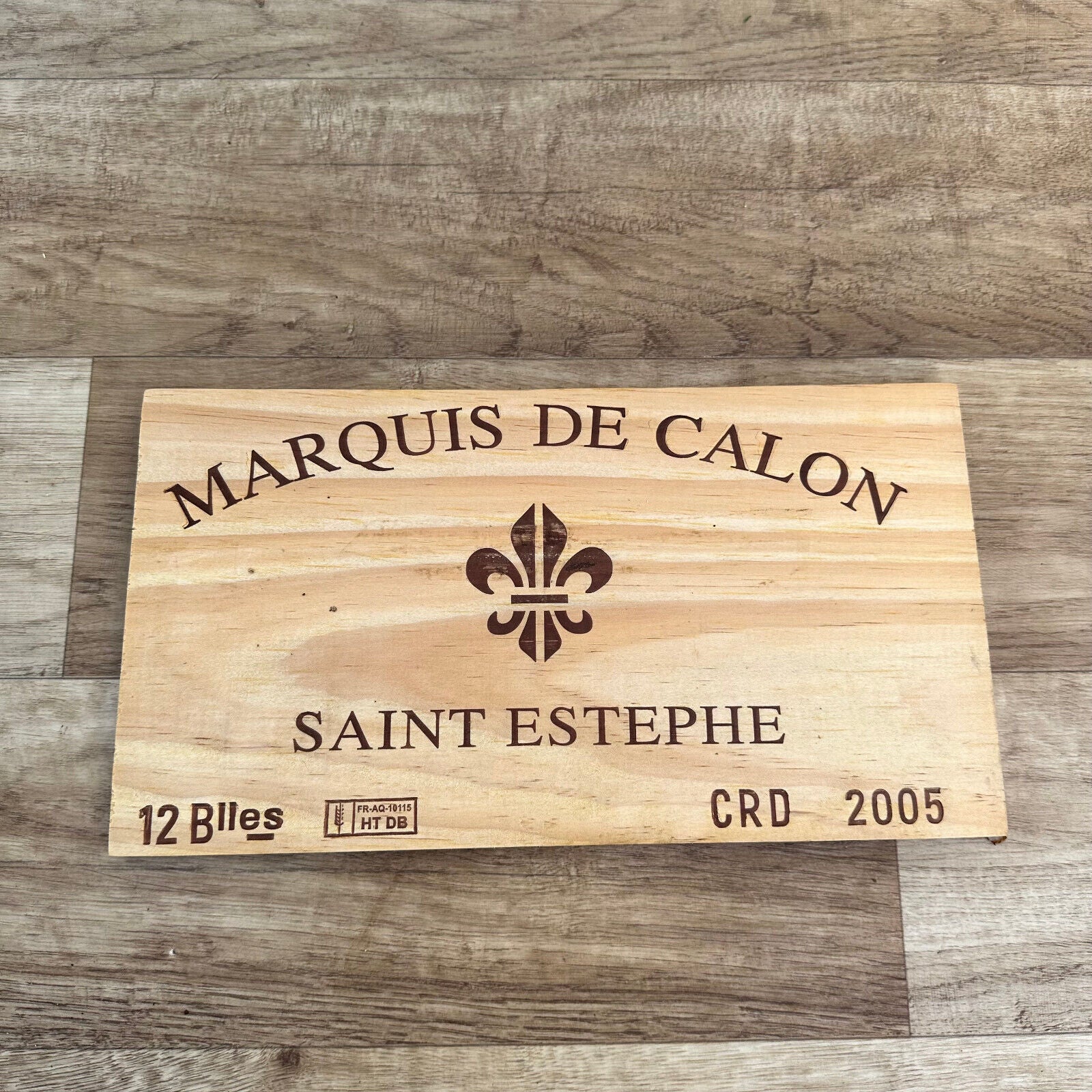 Wine Wood Crate Box Panel Vintage French wall sign ST ESTEPHE 10022427 - Fleamarketfrance