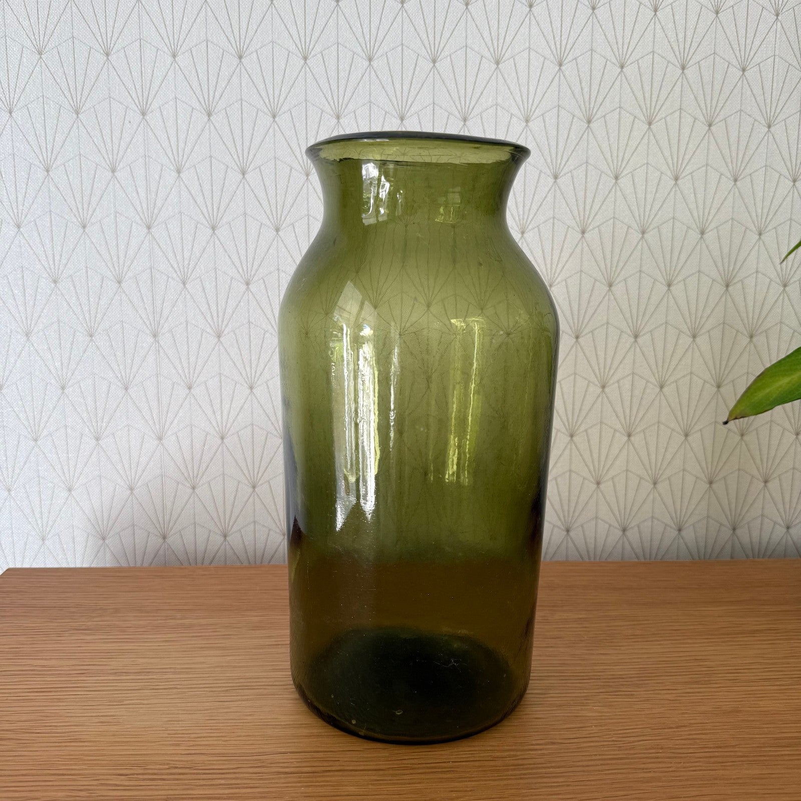 Antique French Glass Jar Green Hand Blown Bocal Truffle Storage 08092511 Fleamarketfrance : French vintage and antique decor