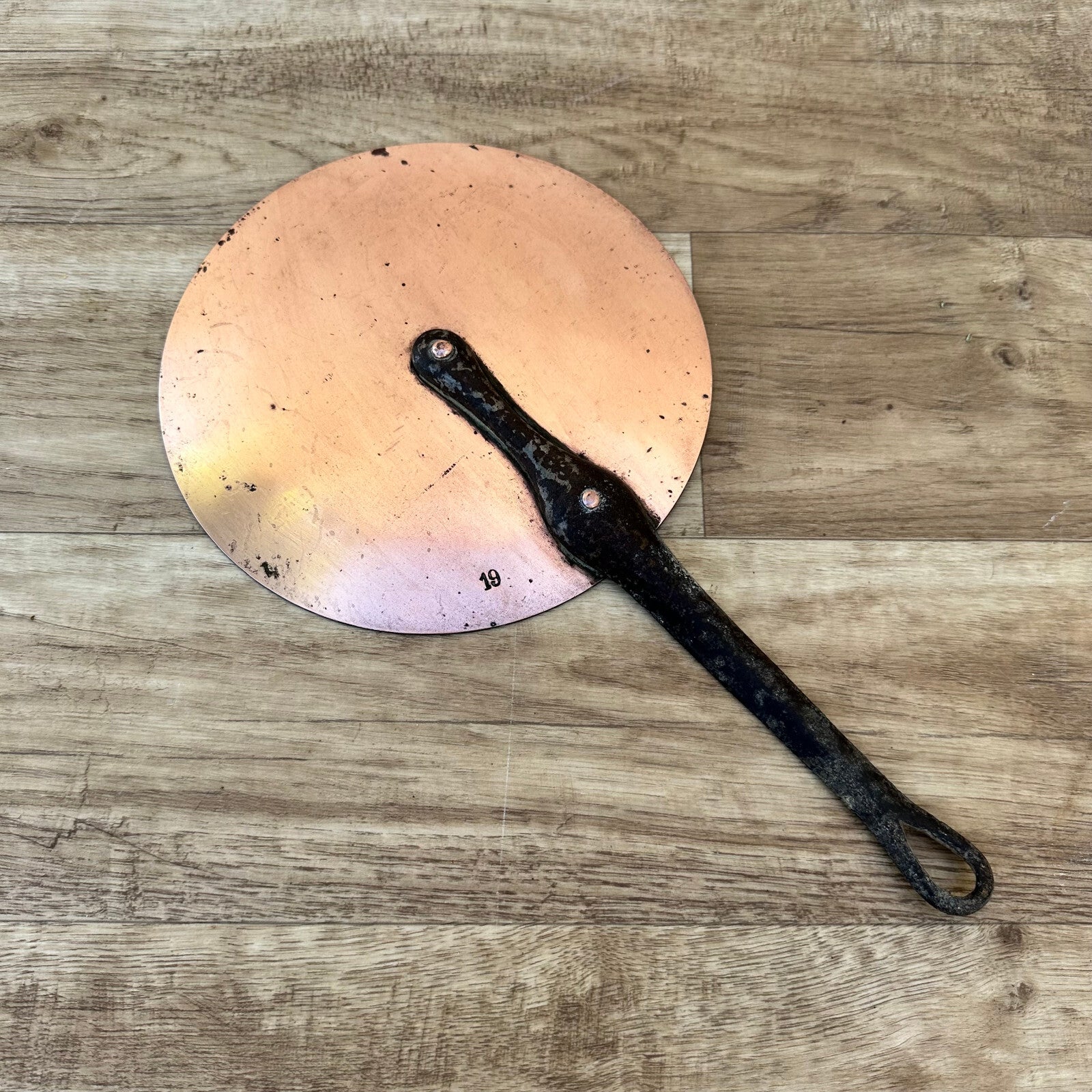 French Copper Lid Cast Iron Handle Vintage Cookware 8" 19062312 Cuisine