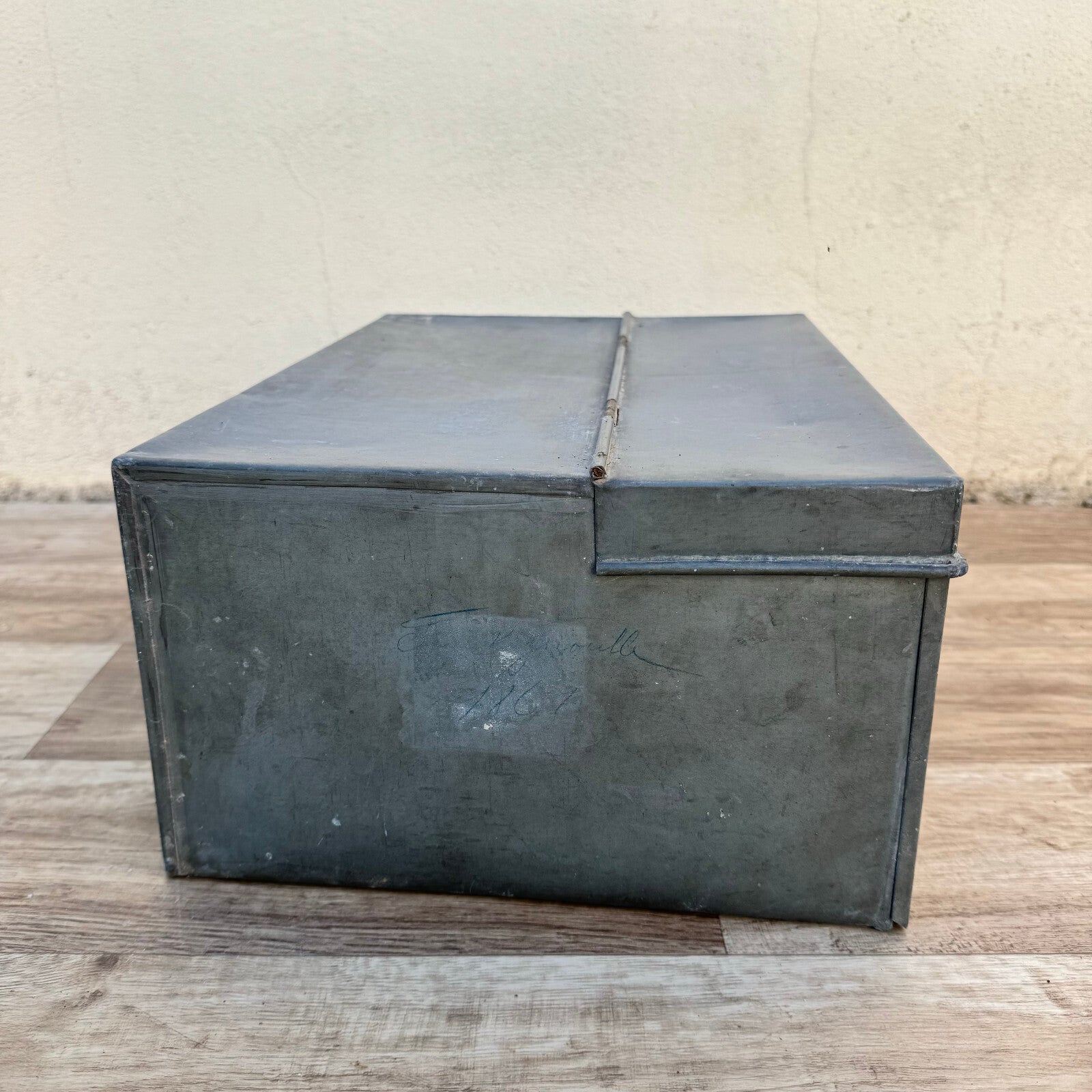 French Vintage Galvanized Metal Toolbox Industrial Storage 1950s 1206246 Fleamarketfrance