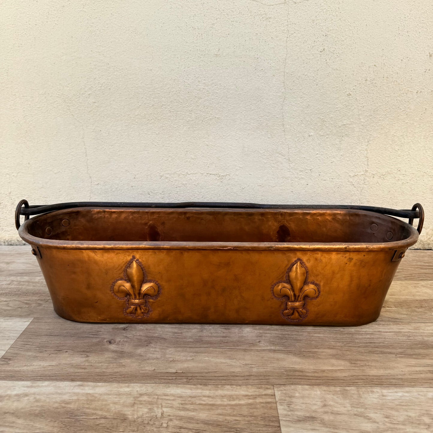 French Copper Fish Kettle Poacher Fleur de Lis Antique Steamer 1404242 Fleamarketfrance