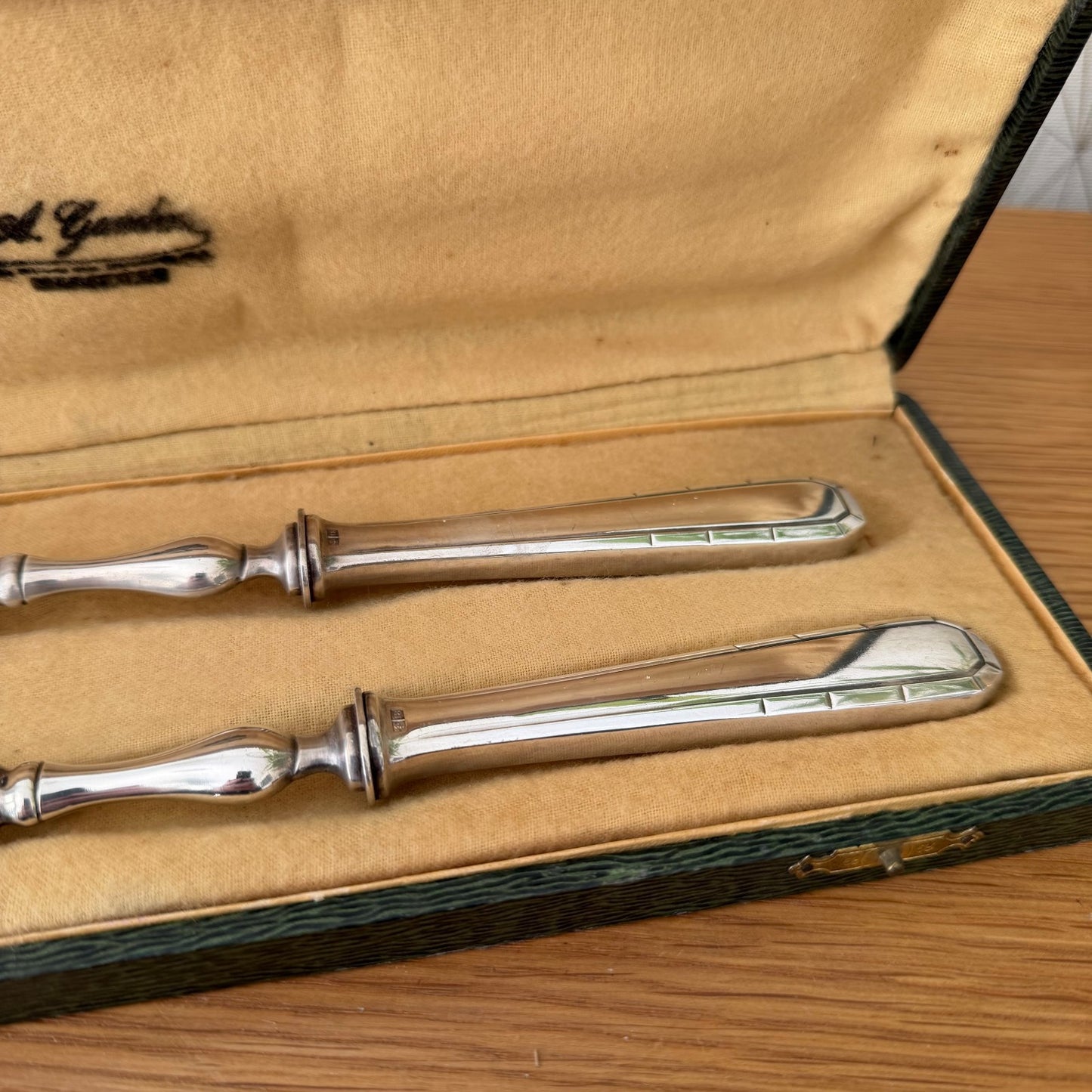 French Silver Plated Salad Servers Alfenide Boxed Set Vintage 2203267 Fleamarketfrance
