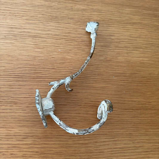 Antique French Coat Hook Hat Hanger Old Metal 04072515