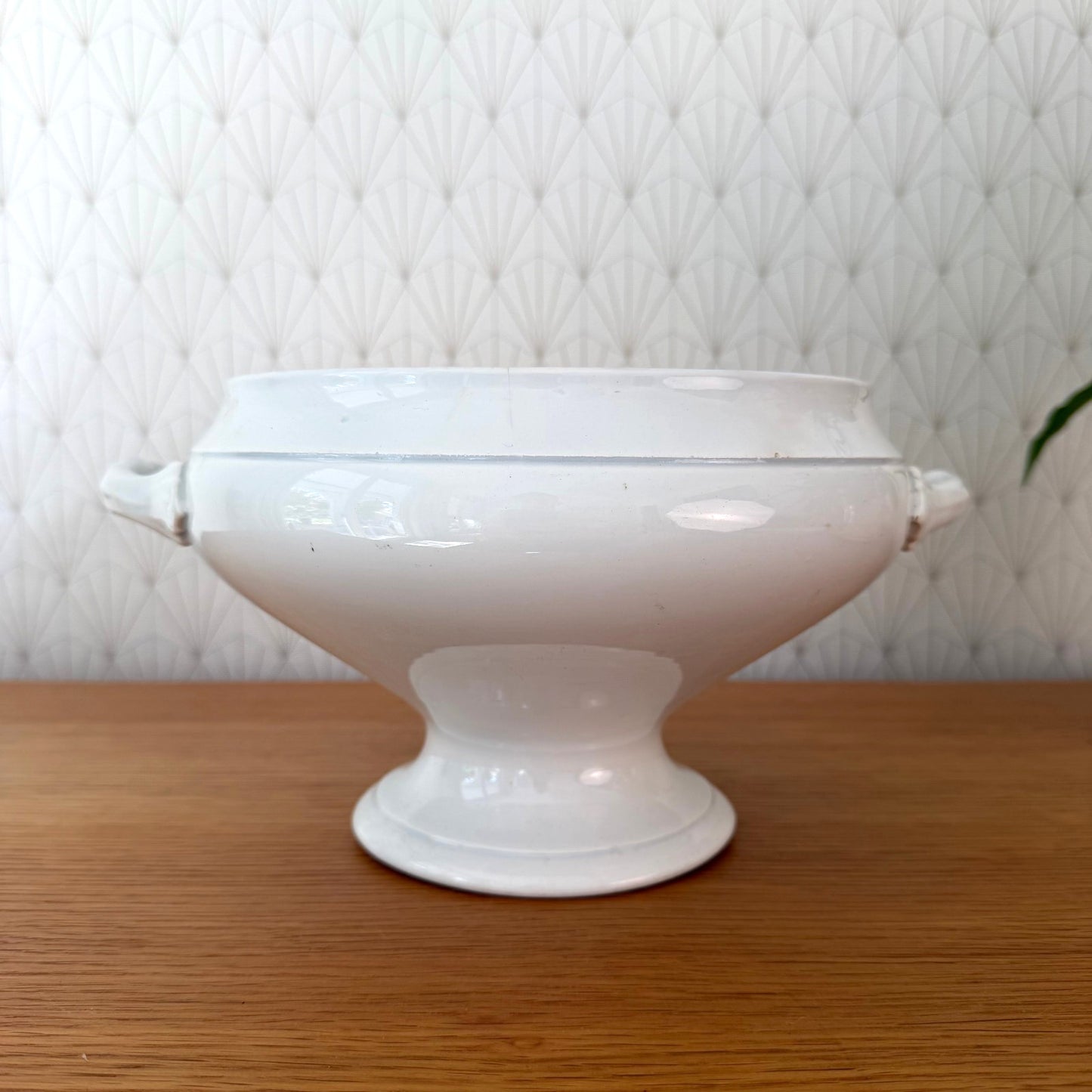 French Tureen Earthenware White Fruits Bowl Terre De Fer ST AMAND AMAGE 2210259