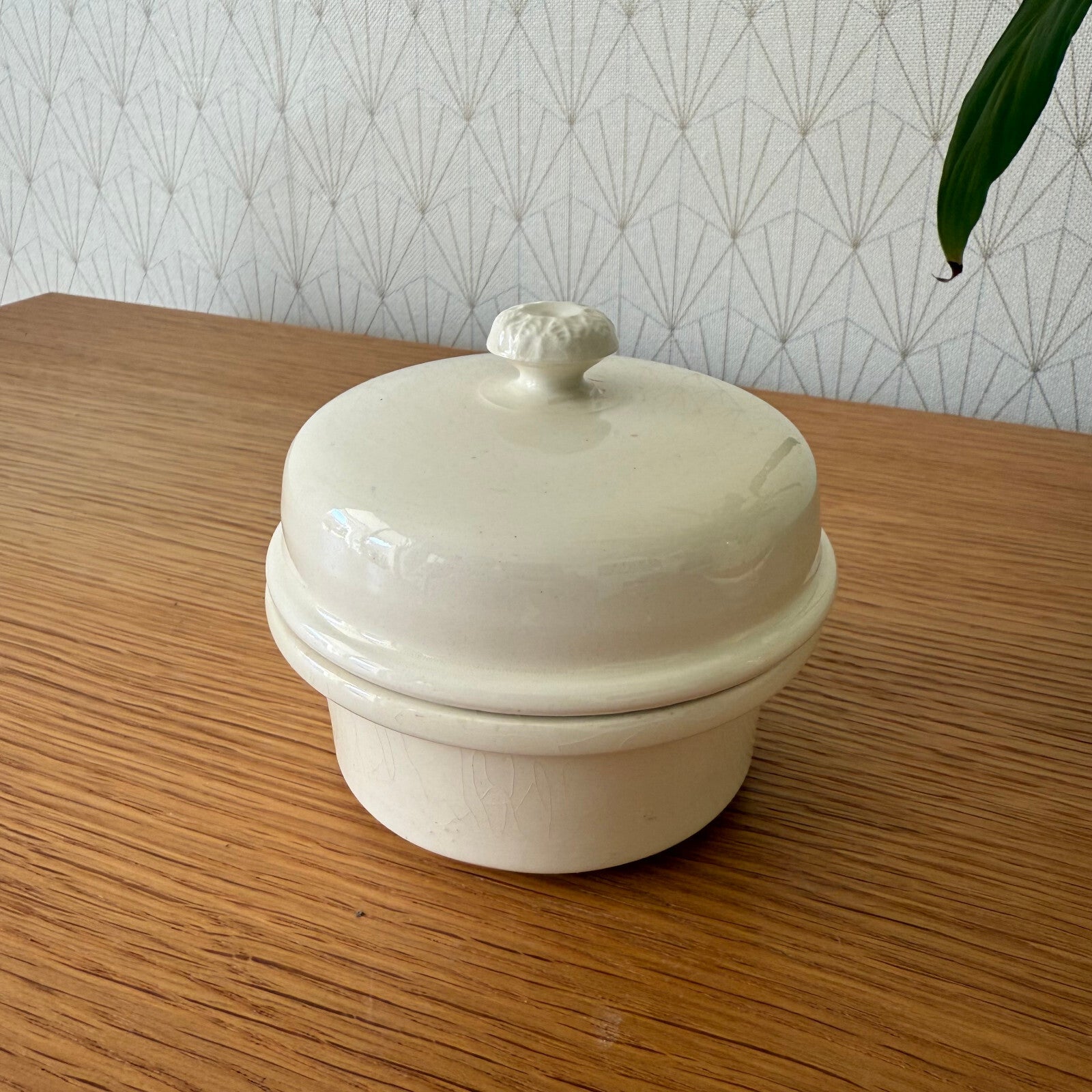 French Vintage Terrine Sarreguemines White Ceramic Foie Gras Pot 11012516 Sarreguemines