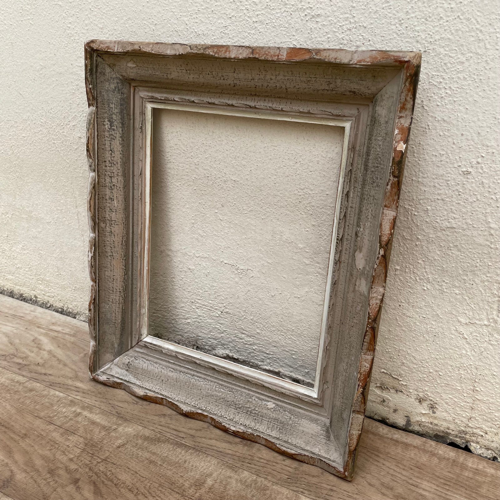 French Weathered Wood Picture Frame Antique 1930-1950 Distressed 1903256 Fleamarketfrance