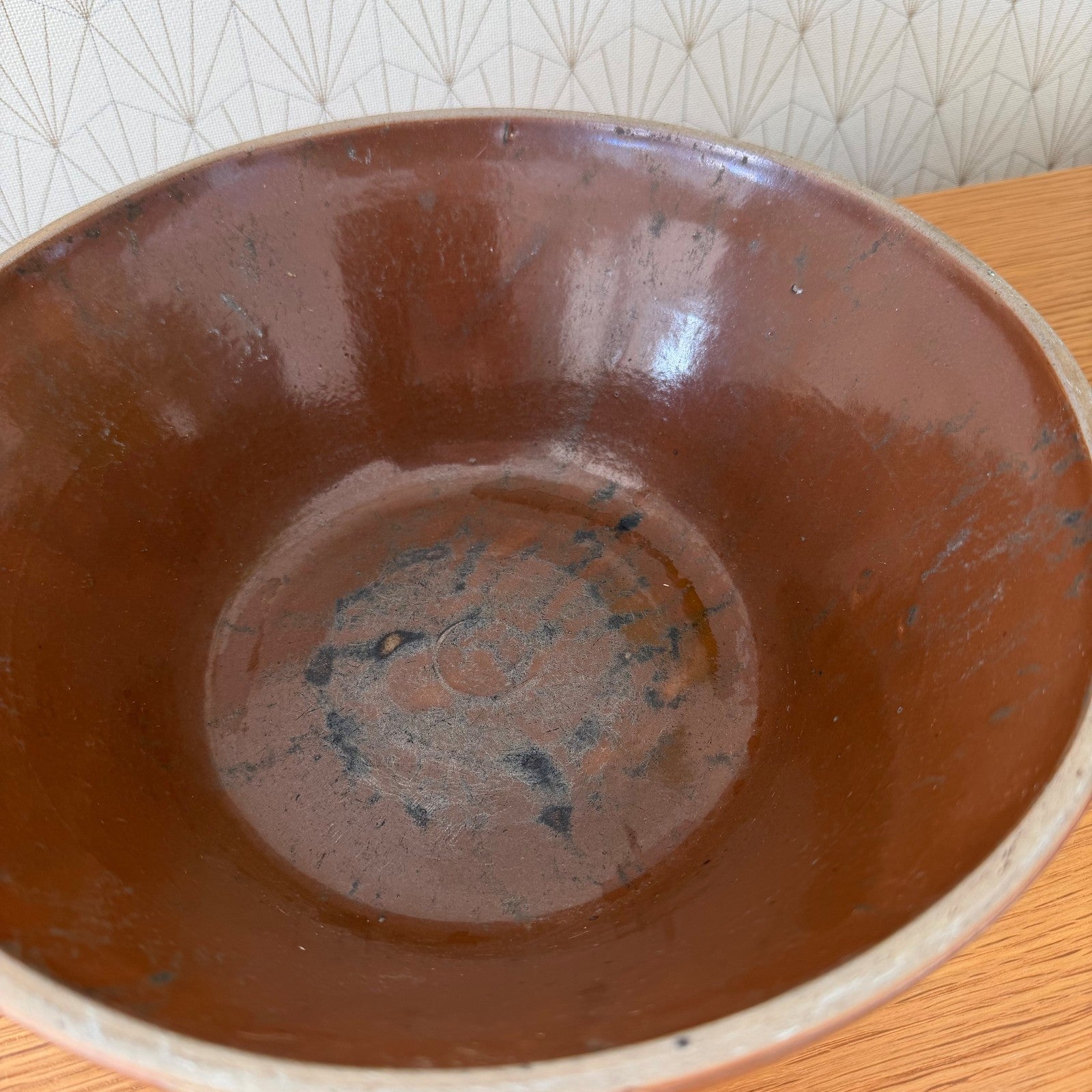 Vintage French Stoneware Mixing Bowl Digoin Pottery Country Kitchen 2201261 Fleamarketfrance : French vintage and antique decor