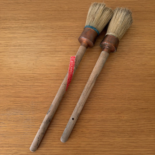Vtg Set 2 Wood Primitive Round Oval Rustic Decor Paint Brush Lot 1912253 Fleamarketfrance : French vintage and antique decor