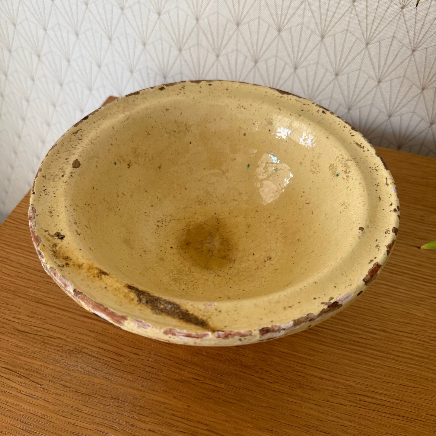 Vintage French Terracotta Yellow  fruits bowl Cup 2904251