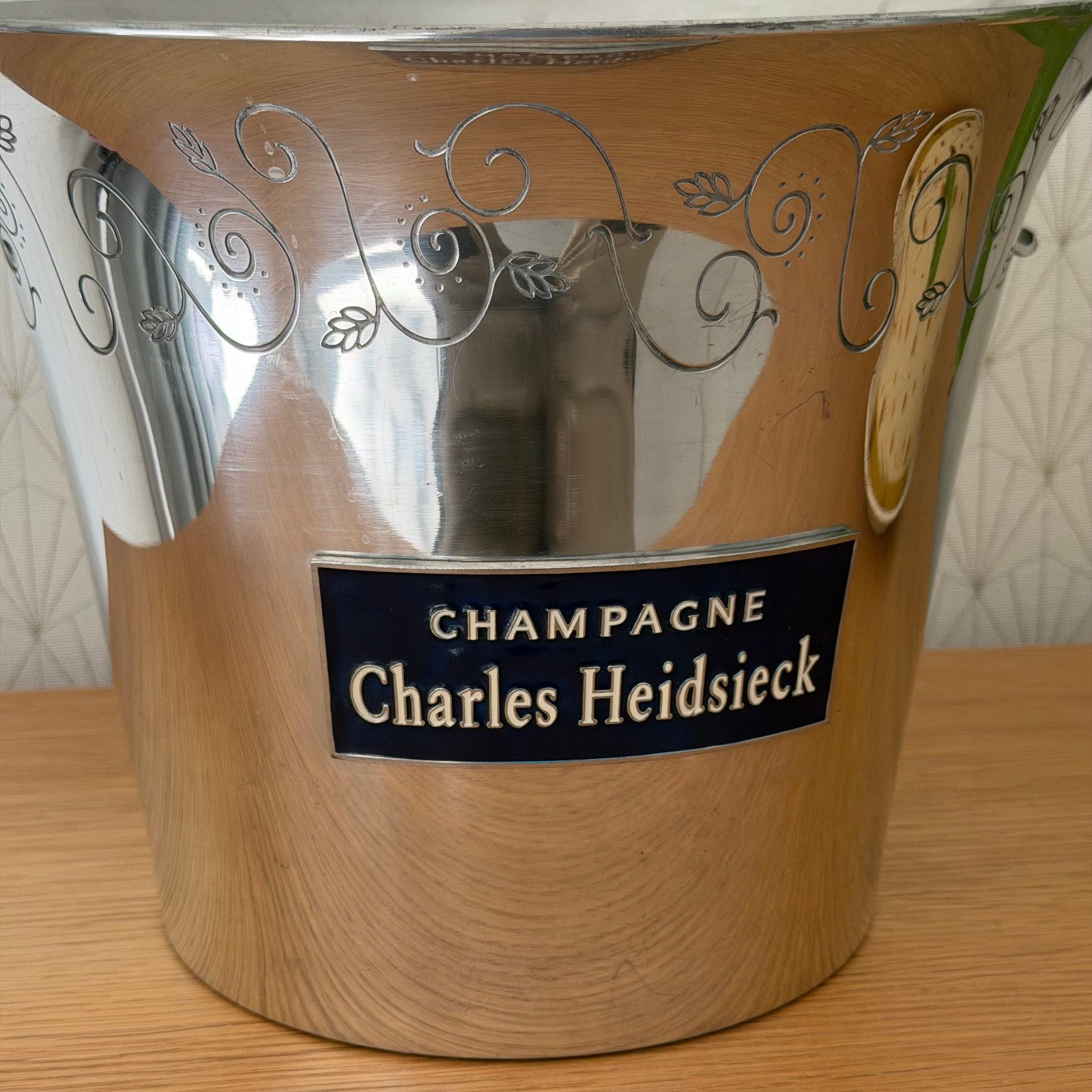 Vintage Charles Heidsieck Champagne Bucket French Wine Cooler Tin 2010251 Fleamarketfrance : French vintage and antique decor