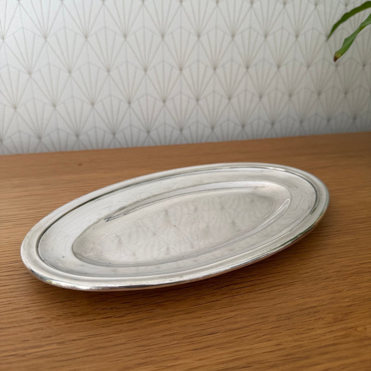 French Vintage brasserie silverplate Serving Tray ovale 2010257