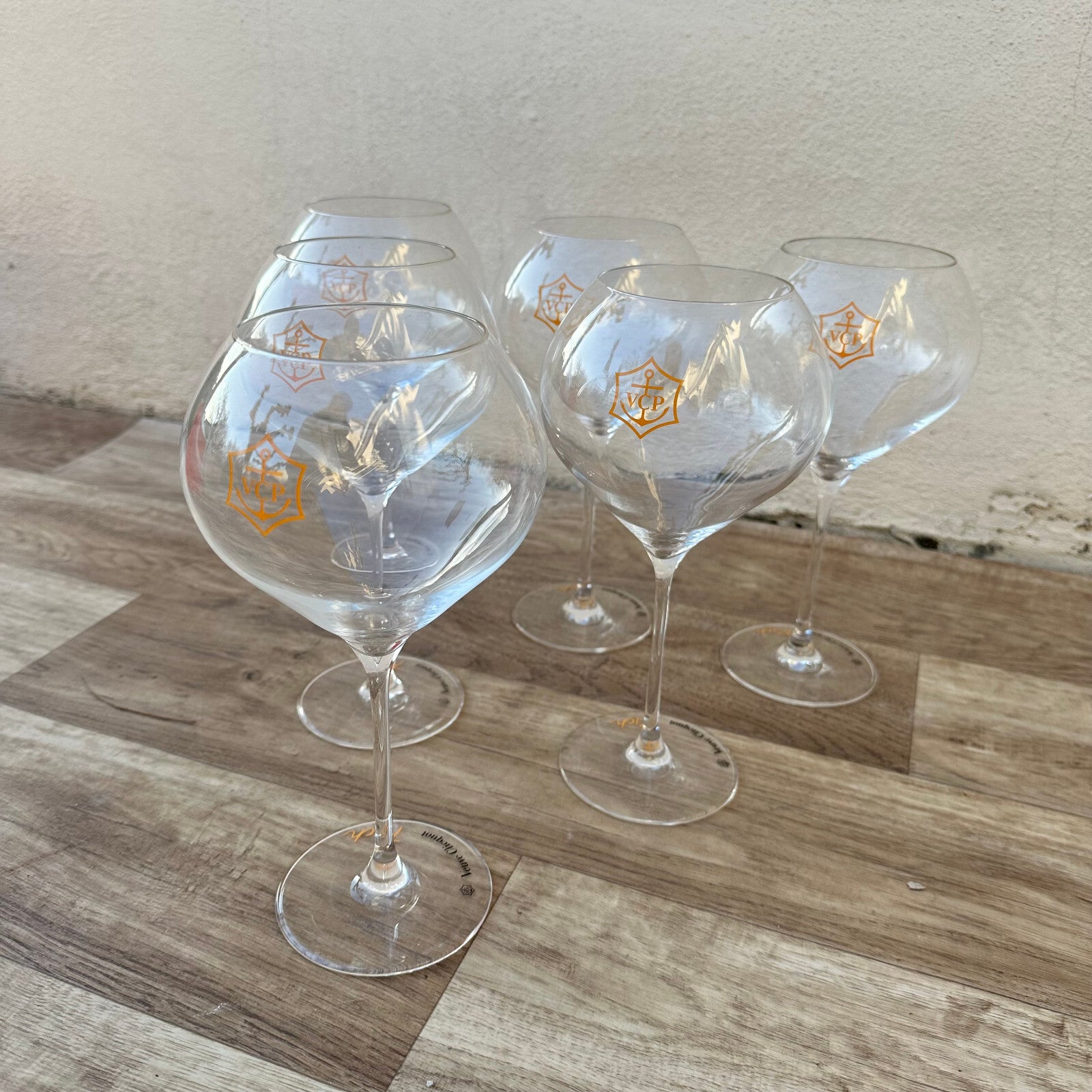 Veuve Clicquot Rich Orange Champagne Glasses Set of 6 Coupe Flute 1403232 Veuve Clicquot