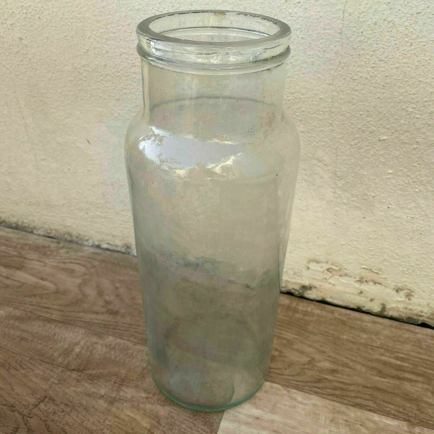 Antique French Glass Bottle 19th Century Apothecary Vessel Clear 0107215 Lalique