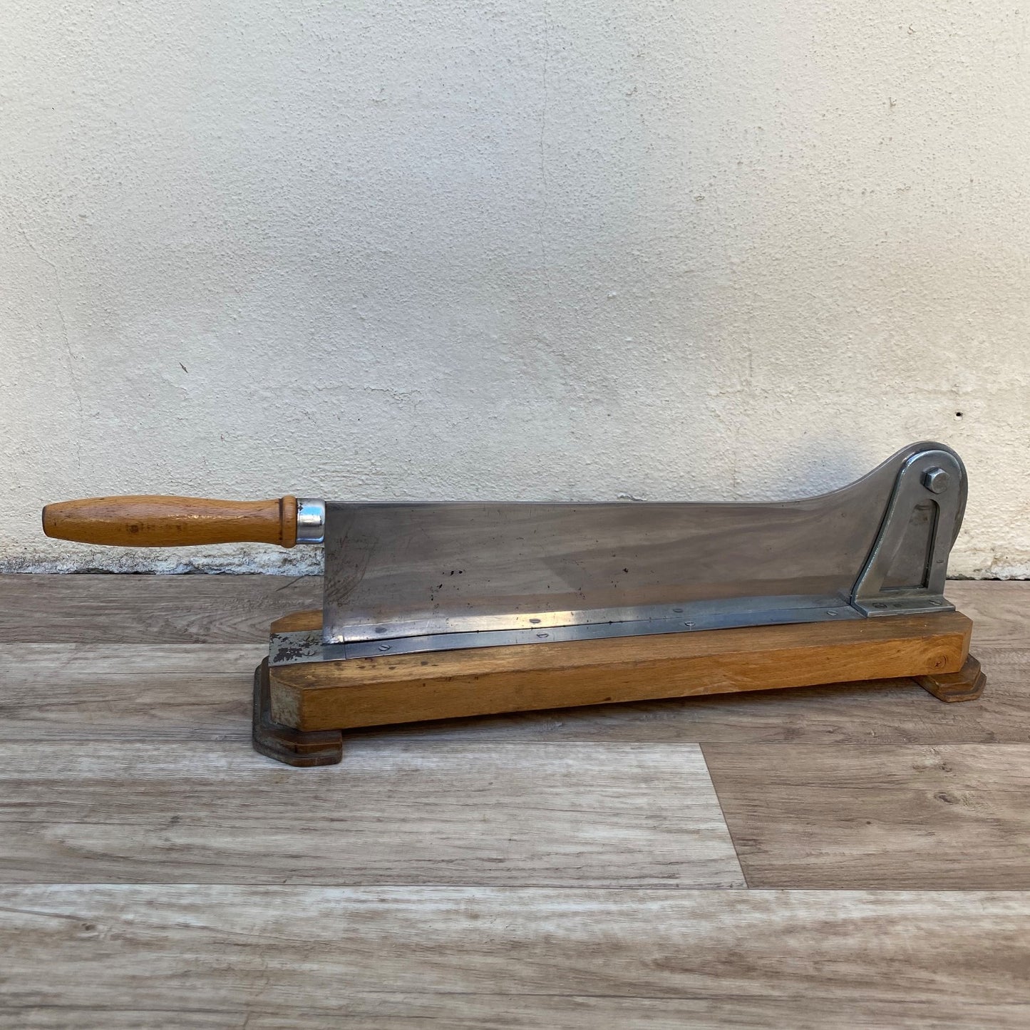 Vintage French bread slicer Bargoin wooden cutting board restaurant 04072621 Fleamarketfrance