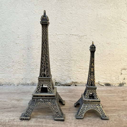 Vintage Eiffel Tower Paris Metal Souvenir Set France Bronze 0105242 Unbranded