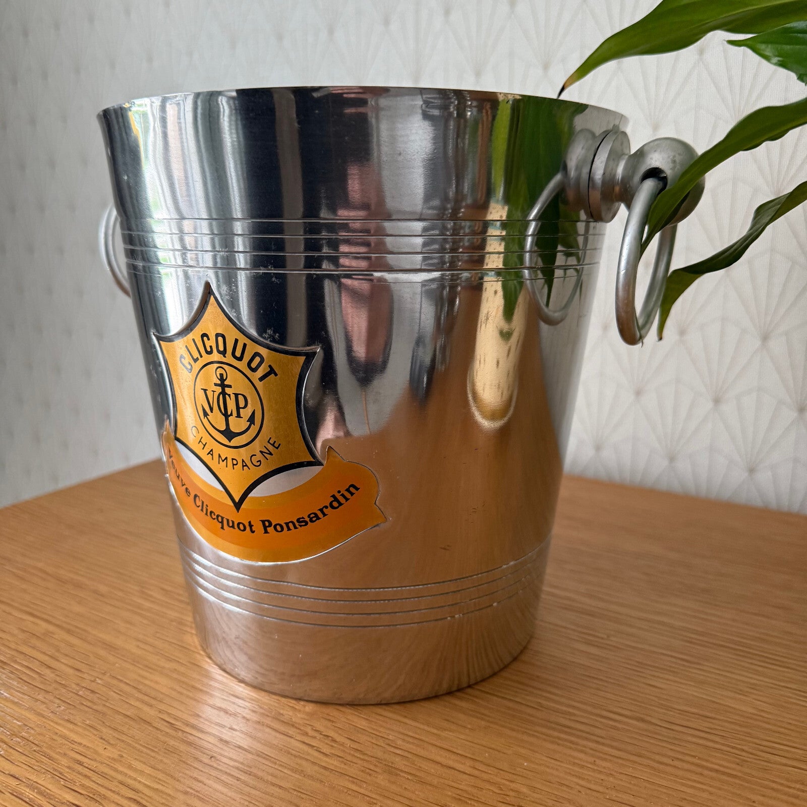 Vintage French Veuve Clicquot Ice Bucket Champagne Cooler Chrome 18042511 Fleamarketfrance