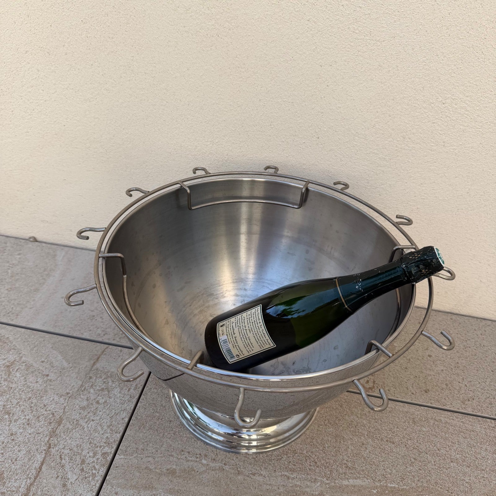 Couzon French Champagne Ice Bucket Double Magnum Inox Flute Rack 0707263 Pol Roger