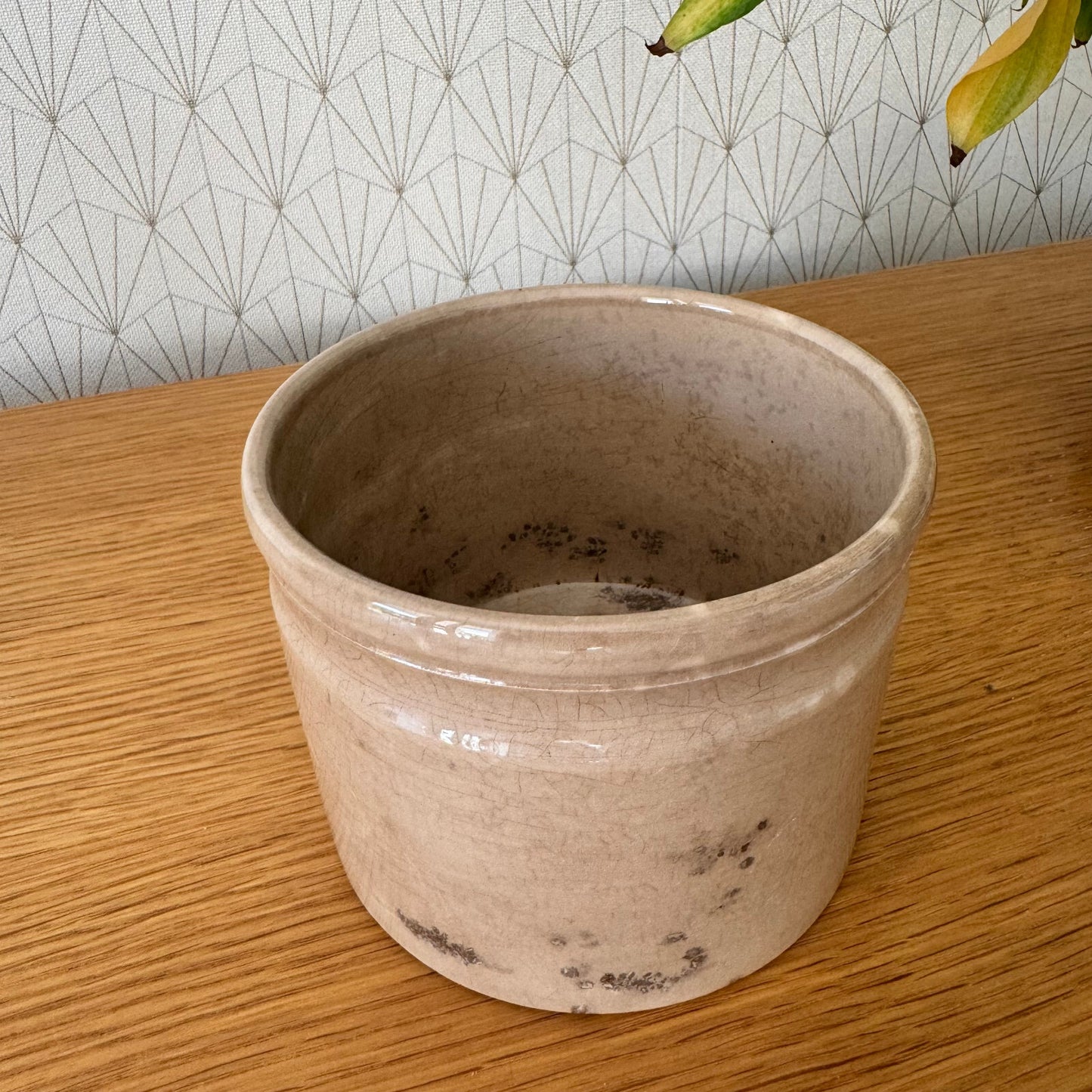 HANDMADE GLAZED White FRENCH CONFIT JAM POT SMALL 1506243 Unmarked
