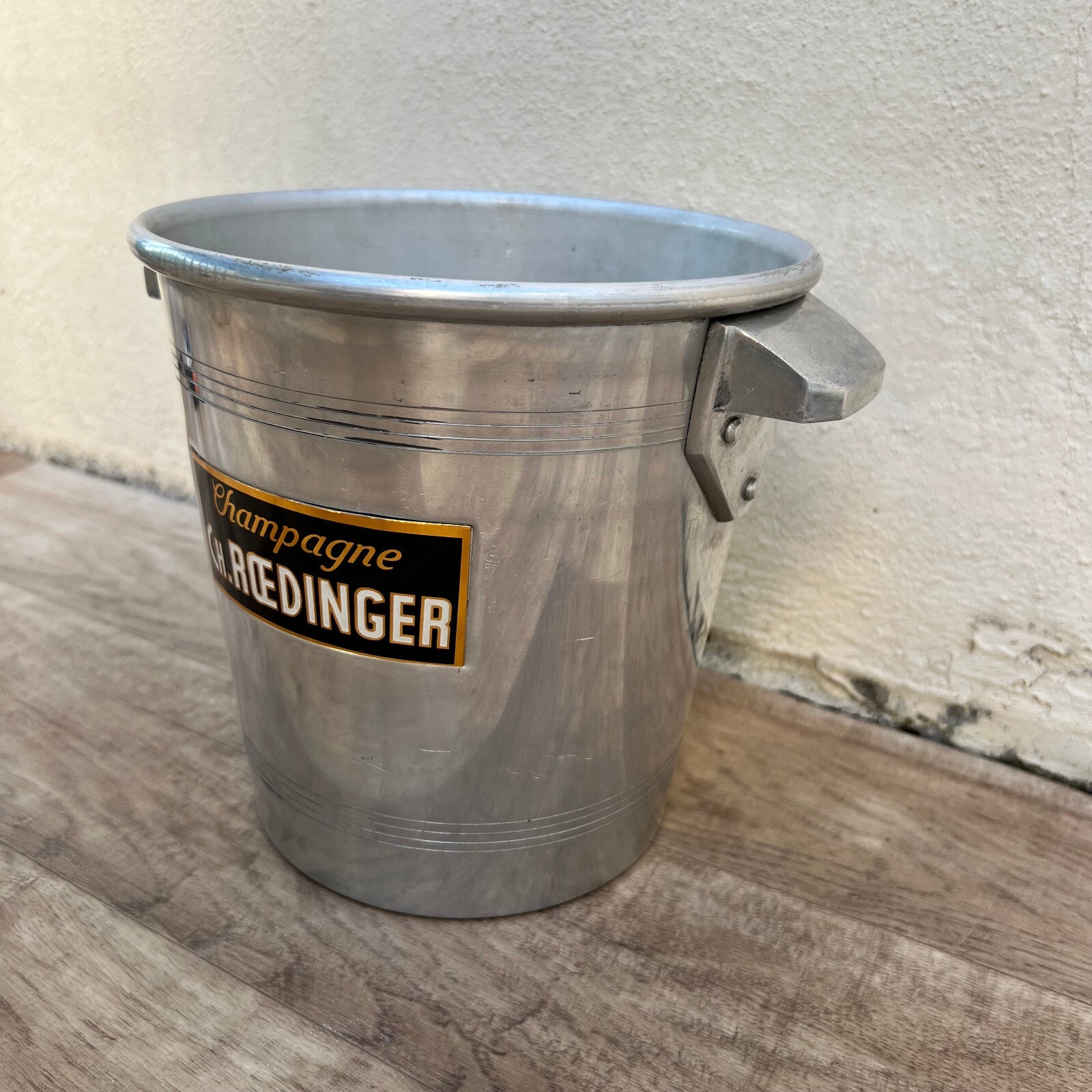 French Vintage Champagne Bucket CH.ROEDINGER Aluminum Ice Cooler 2906233 Fleamarketfrance
