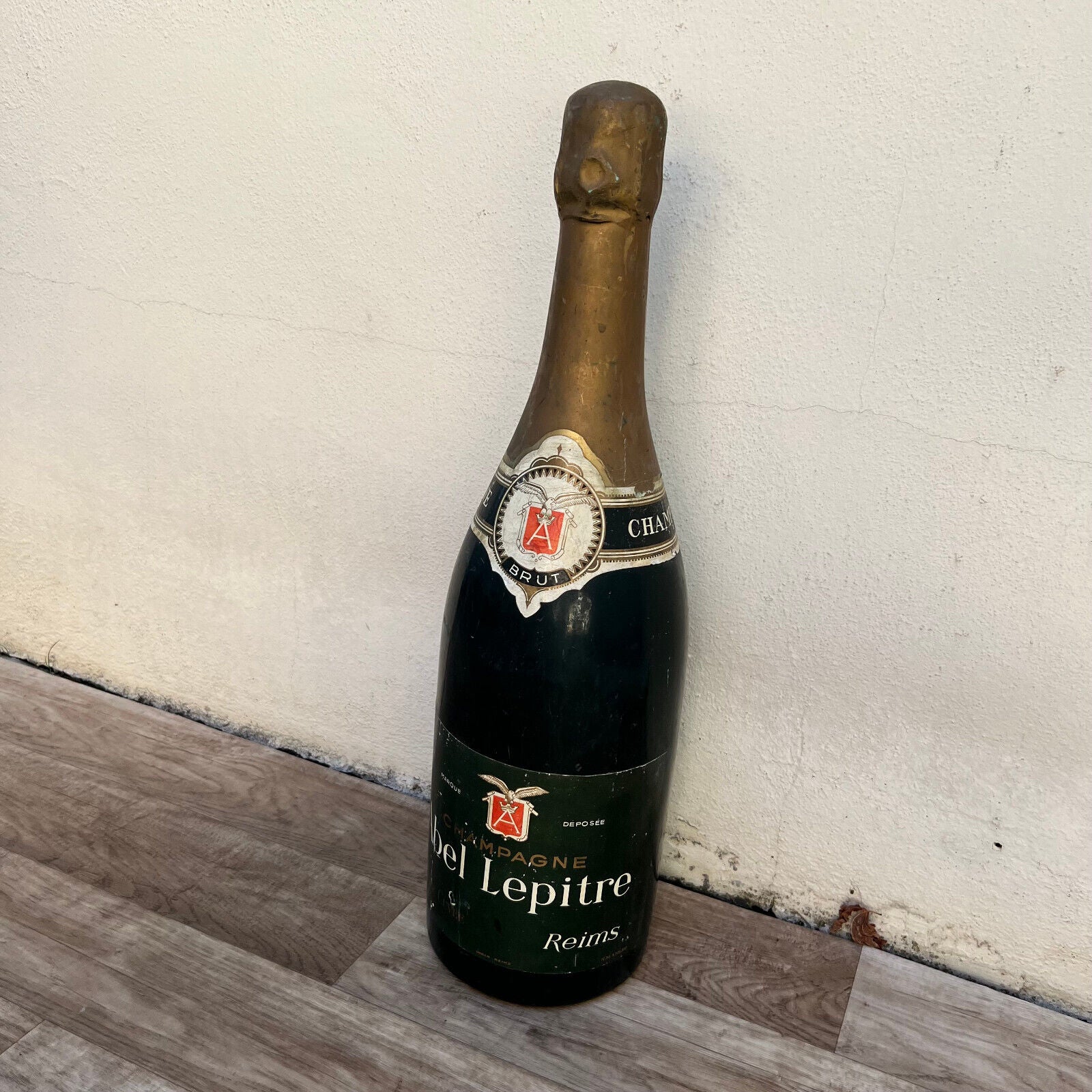Vintage Large Giant 25" Advertising Abel Lepitre Champagne Bottle Dummy 2110221 - Fleamarketfrance