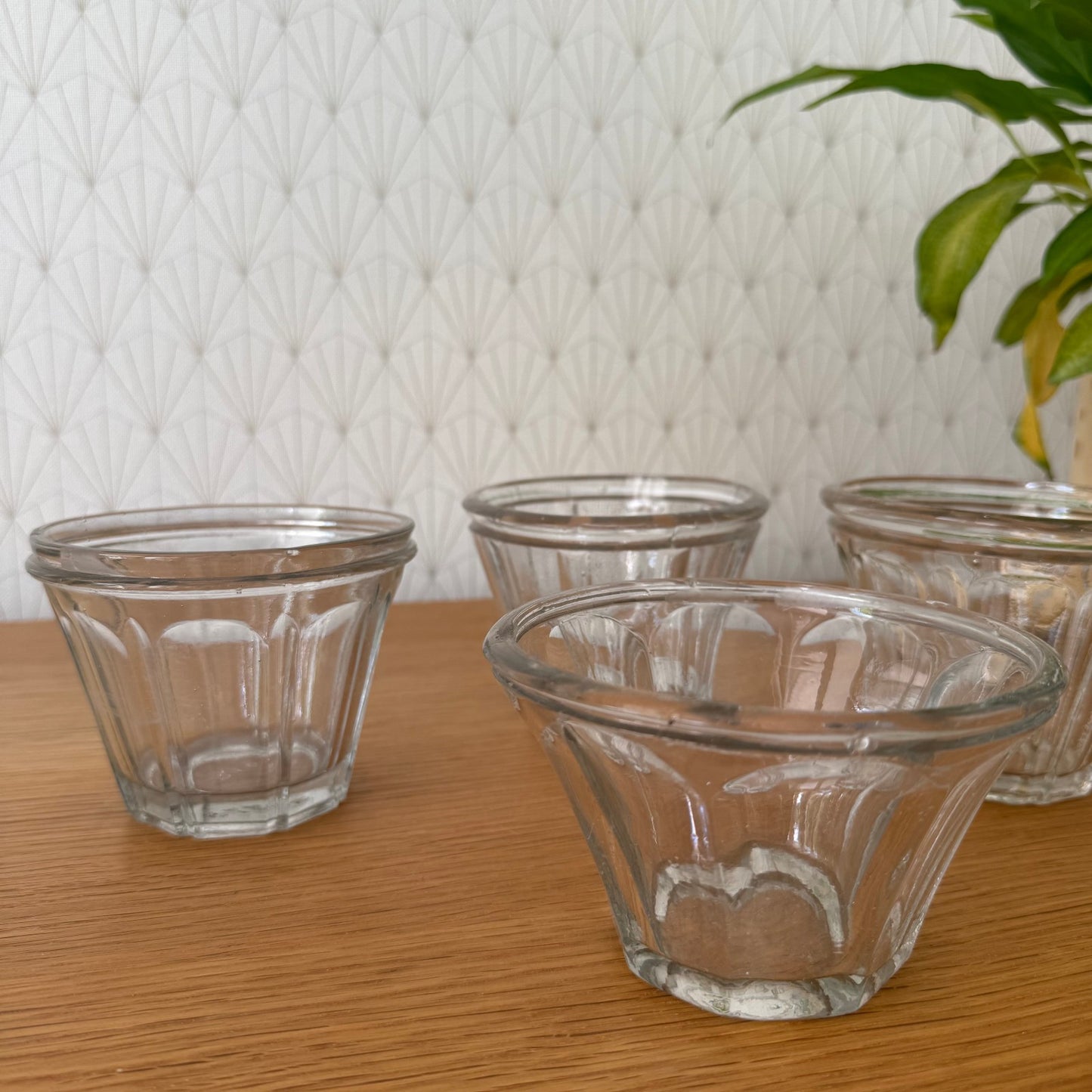 French Jam Jars Vintage Glass Preserving Pots Set of 4 Faceted 2307252 Fleamarketfrance : French vintage and antique decor