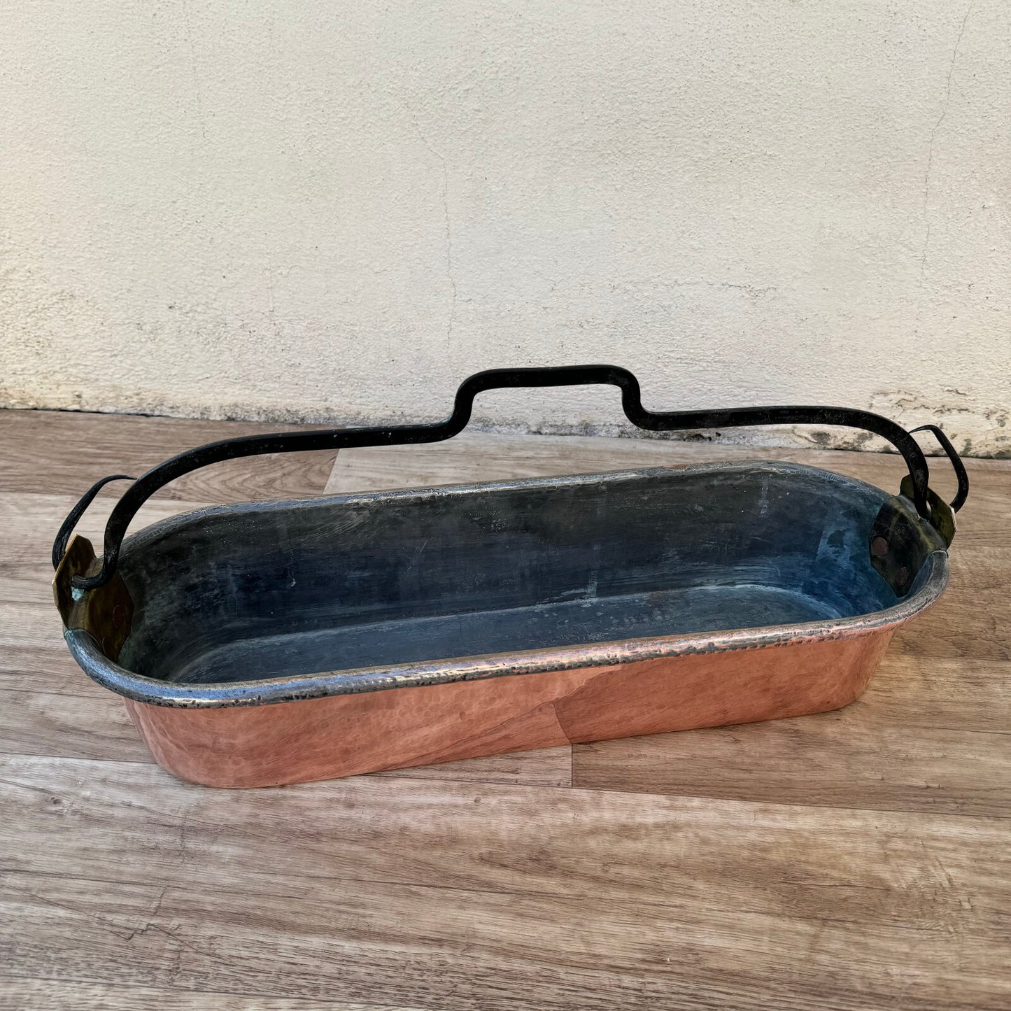 Antique French Copper Fish Kettle/Poacher/Steamer/Planter Villedieu 13082513*