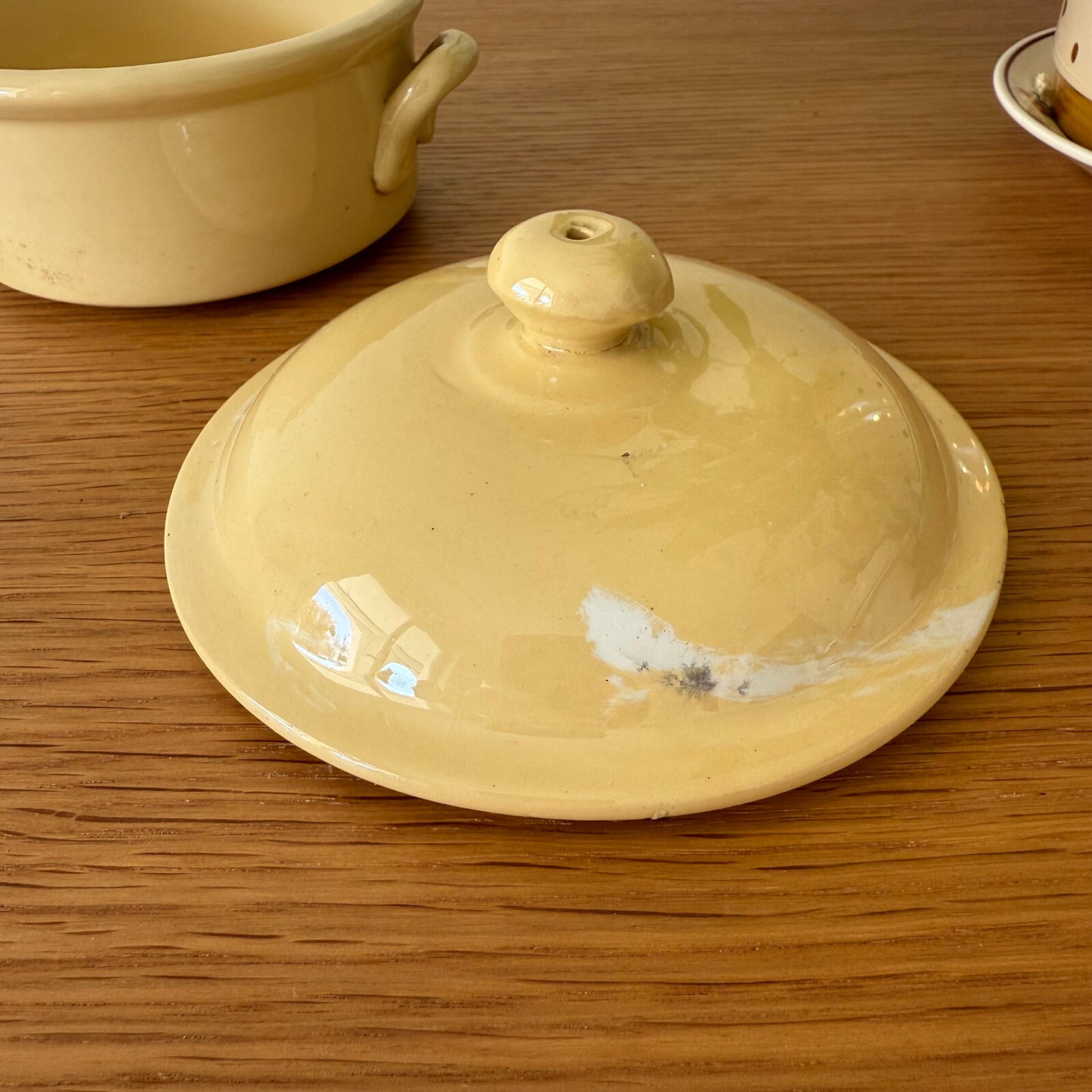 Vintage French Terrine Pot Yellow Ceramic Luneville Pottery 11012513 Luneville