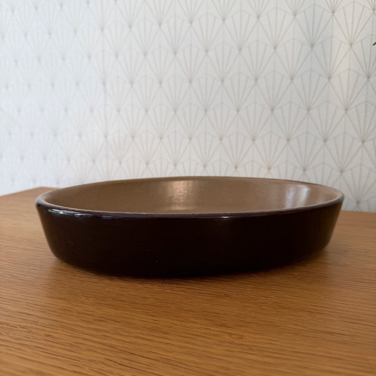 French Pottery Gratin Dish Oval Brown Stoneware Terrine Baking 1006267 Fleamarketfrance